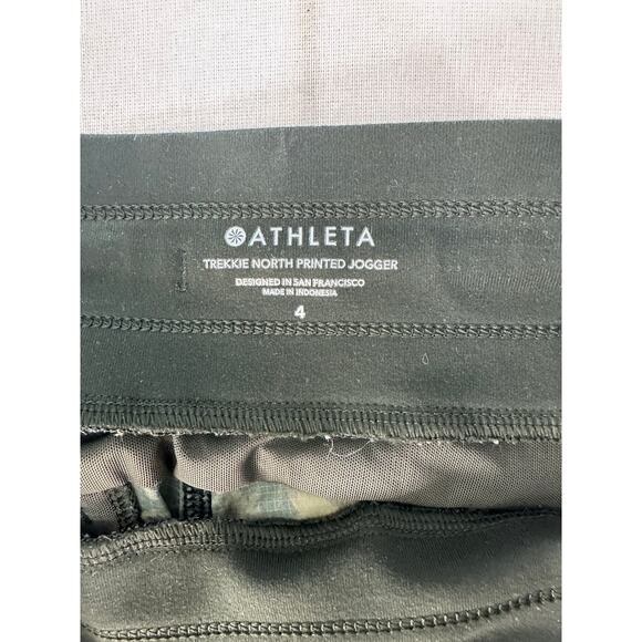 Athleta Women's sz 4 Trekkie North Printed Joggers Mid Rise Olive Green Floral - Picture 10 of 11